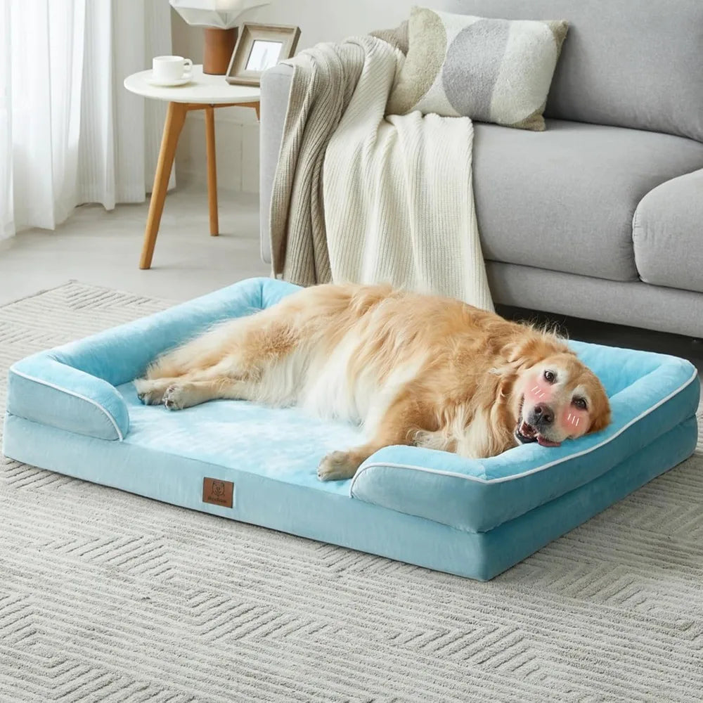 Luxurious Cuddle Haven for You and Your Giant Dog: Calming Rectangle Human Dog Bed – 71"x46"x7"