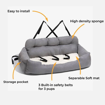 Zanatella Jumbo Dog Car Bed Carrier - Ultimate Travel Comfort for Your Furry Companions