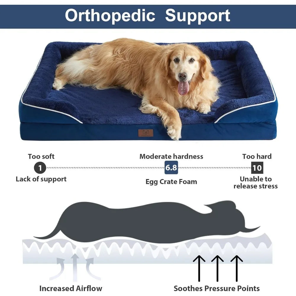 Luxurious Cuddle Haven for You and Your Giant Dog: Calming Rectangle Human Dog Bed – 71"x46"x7"