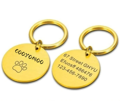 Paw Print Personalized Pet ID Tag & Keychain