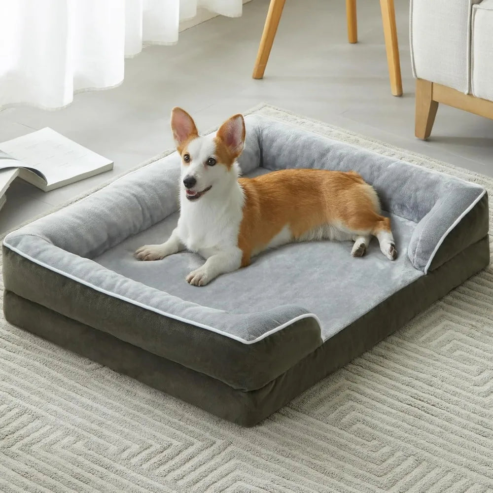 Luxurious Cuddle Haven for You and Your Giant Dog: Calming Rectangle Human Dog Bed – 71"x46"x7"