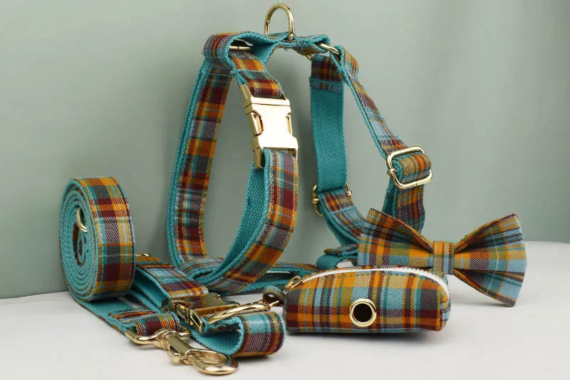 Amsterdam Plaid Personalized Designer Dog Accessory Collection