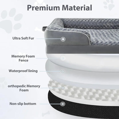 Luxurious Cuddle Haven for You and Your Giant Dog: Calming Rectangle Human Dog Bed – 71"x46"x7"