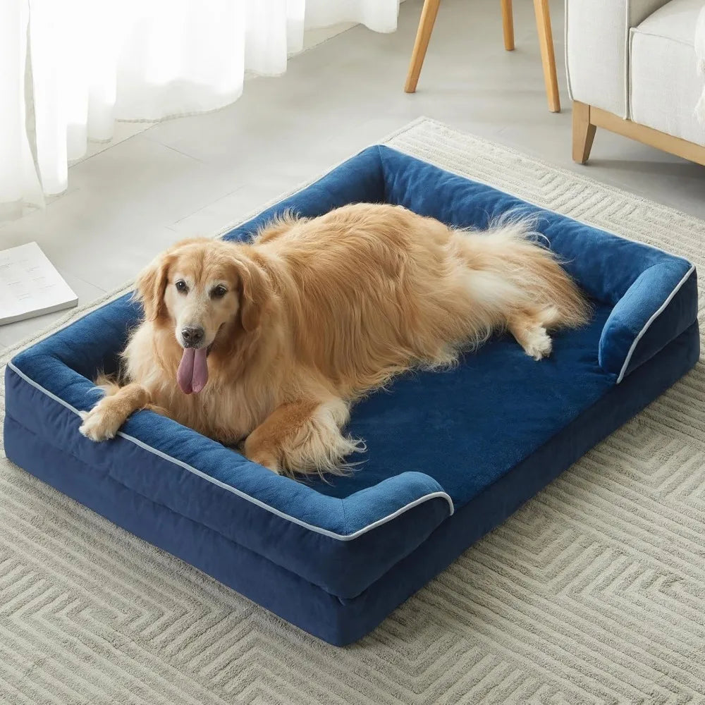 Luxurious Cuddle Haven for You and Your Giant Dog: Calming Rectangle Human Dog Bed – 71"x46"x7"