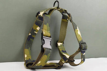 Camouflage Designer Personalized Tactical Dog Harness & Leash Collection