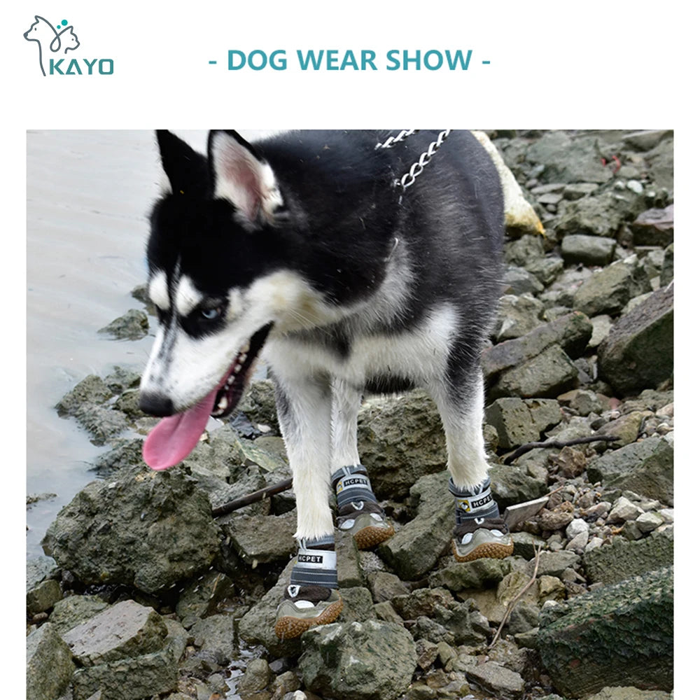 Reflective Waterproof Dog Boots for Medium & Large Dogs