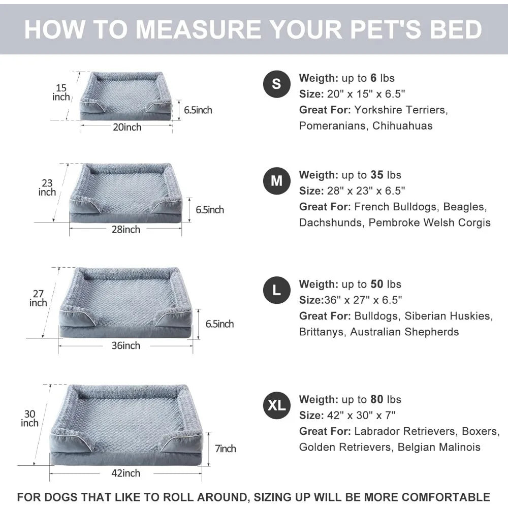 Luxurious Cuddle Haven for You and Your Giant Dog: Calming Rectangle Human Dog Bed – 71"x46"x7"