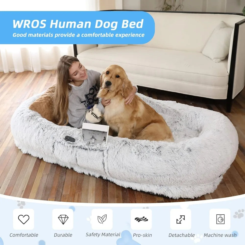 The Supreme Cozy Retreat for You and Your Giant Dog: Giant Dog Bed with Pillow & Blanket – 71"x 45"x 12"