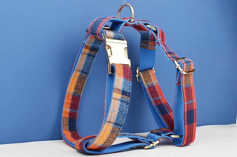 Stockholm Plaid Personalized Designer Dog Accessory Collection