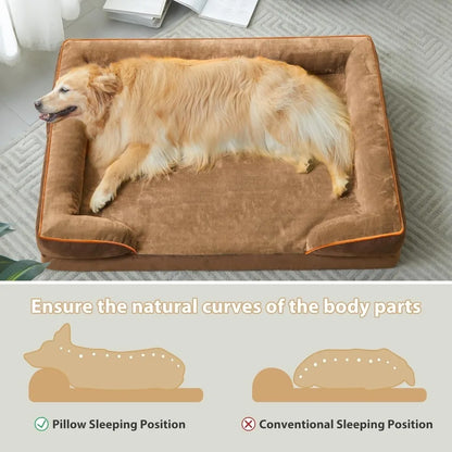 Luxurious Cuddle Haven for You and Your Giant Dog: Calming Rectangle Human Dog Bed – 71"x46"x7"