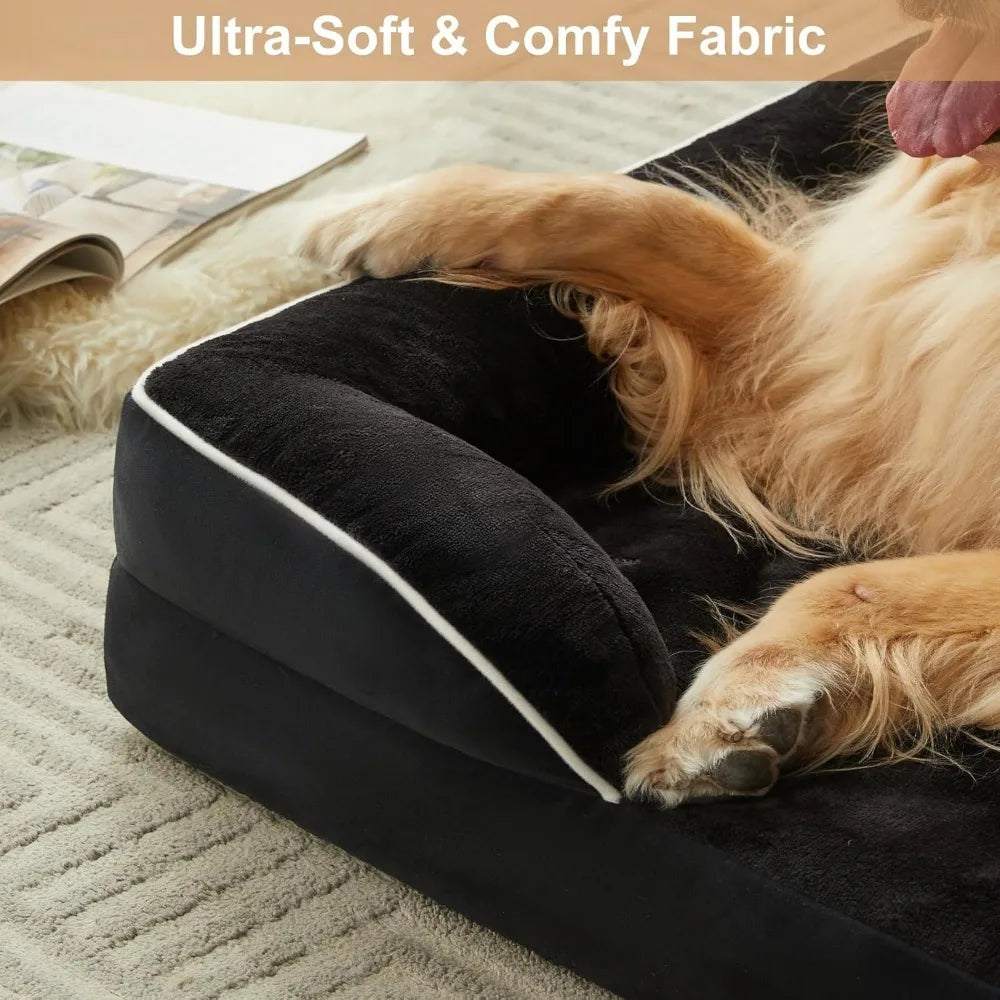 Luxurious Cuddle Haven for You and Your Giant Dog: Calming Rectangle Human Dog Bed – 71"x46"x7"