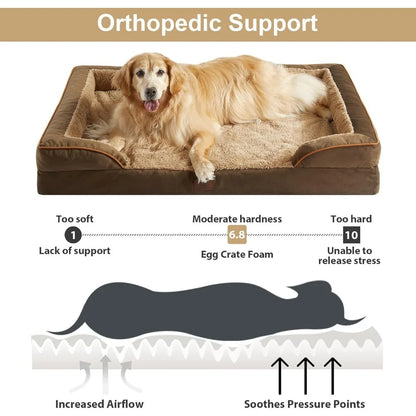 Luxurious Cuddle Haven for You and Your Giant Dog: Calming Rectangle Human Dog Bed – 71"x46"x7"