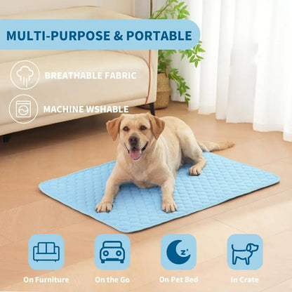 Pet Cooling Mat: Summer Ice Silk Blanket for Breathable Comfort