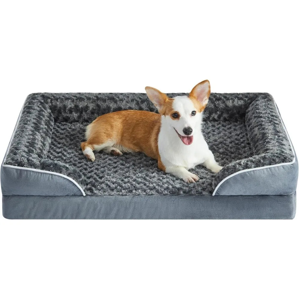 Luxurious Cuddle Haven for You and Your Giant Dog: Calming Rectangle Human Dog Bed – 71"x46"x7"