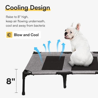 Ultimate Outdoor Dog Bed: Elevated Pet Cot with Canopy and Carrying Bag