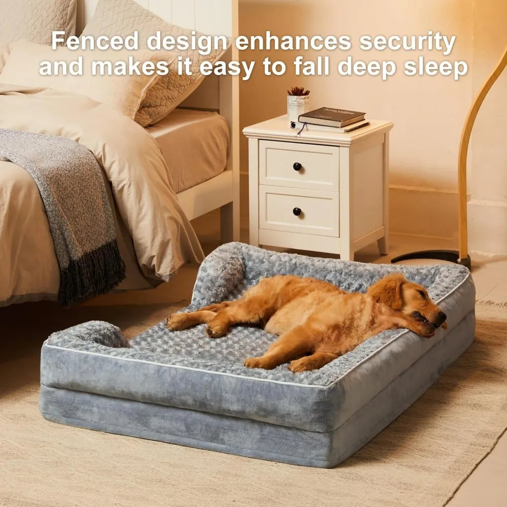 Luxurious Cuddle Haven for You and Your Giant Dog: Calming Rectangle Human Dog Bed – 71"x46"x7"