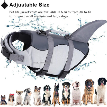 Aqua Couture GRAY Shark Fin Dog Life Vest – Adventure Smart in Style!